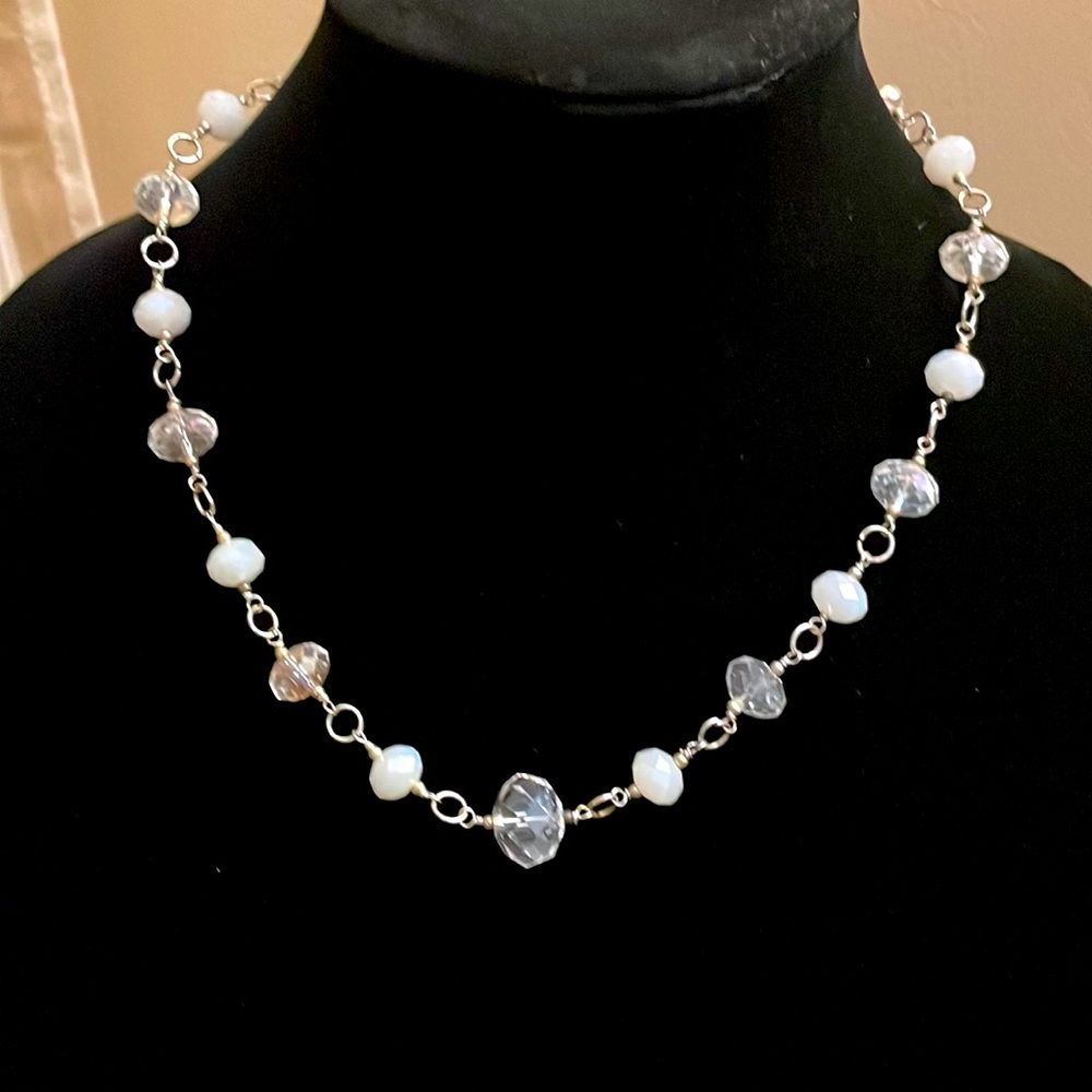 Crystal and bead necklace.  18”